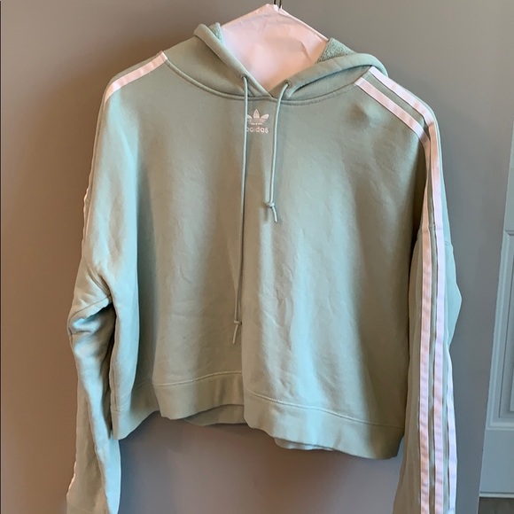adidas cropped hoodie mint